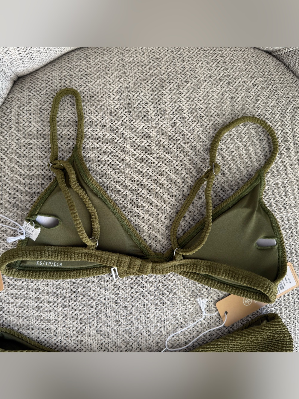 Bikini - Green Ribbed Bikini Set - Picture 8 of 13